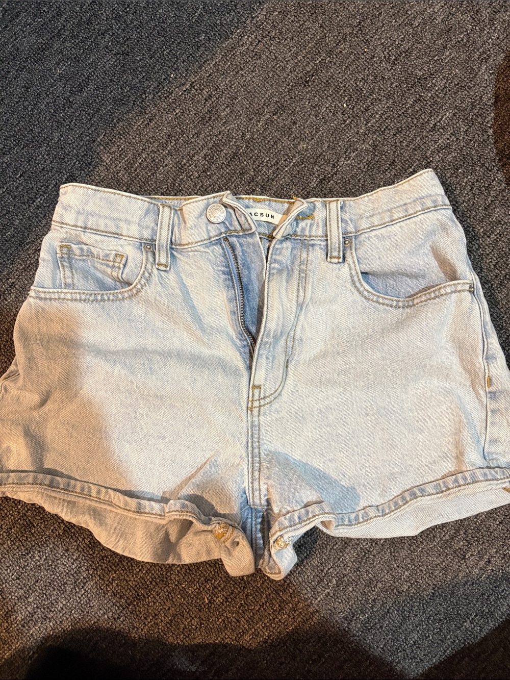 PacSun Light Wash High-Rise Jean Shorts in Pale Blue